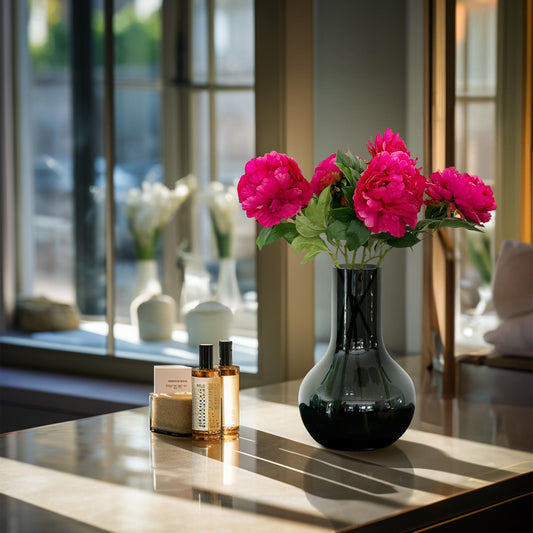Kunstbloemen Solo - Dark Pink - Peonies - x 5 - 65cm - Forestbloom