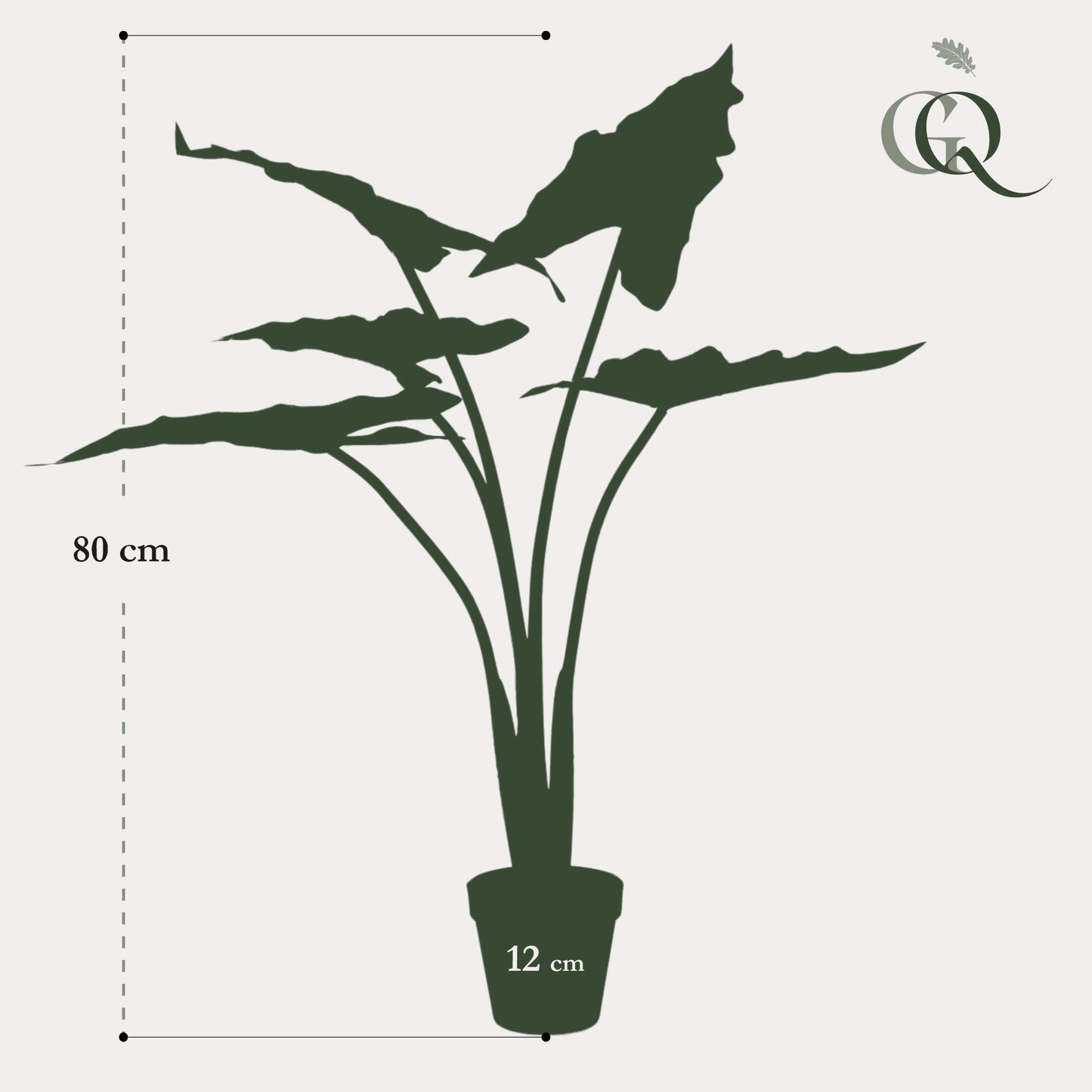 Kunstplant - Alocasia Frydek - Olifantsoor - 80 cm - Forestbloom