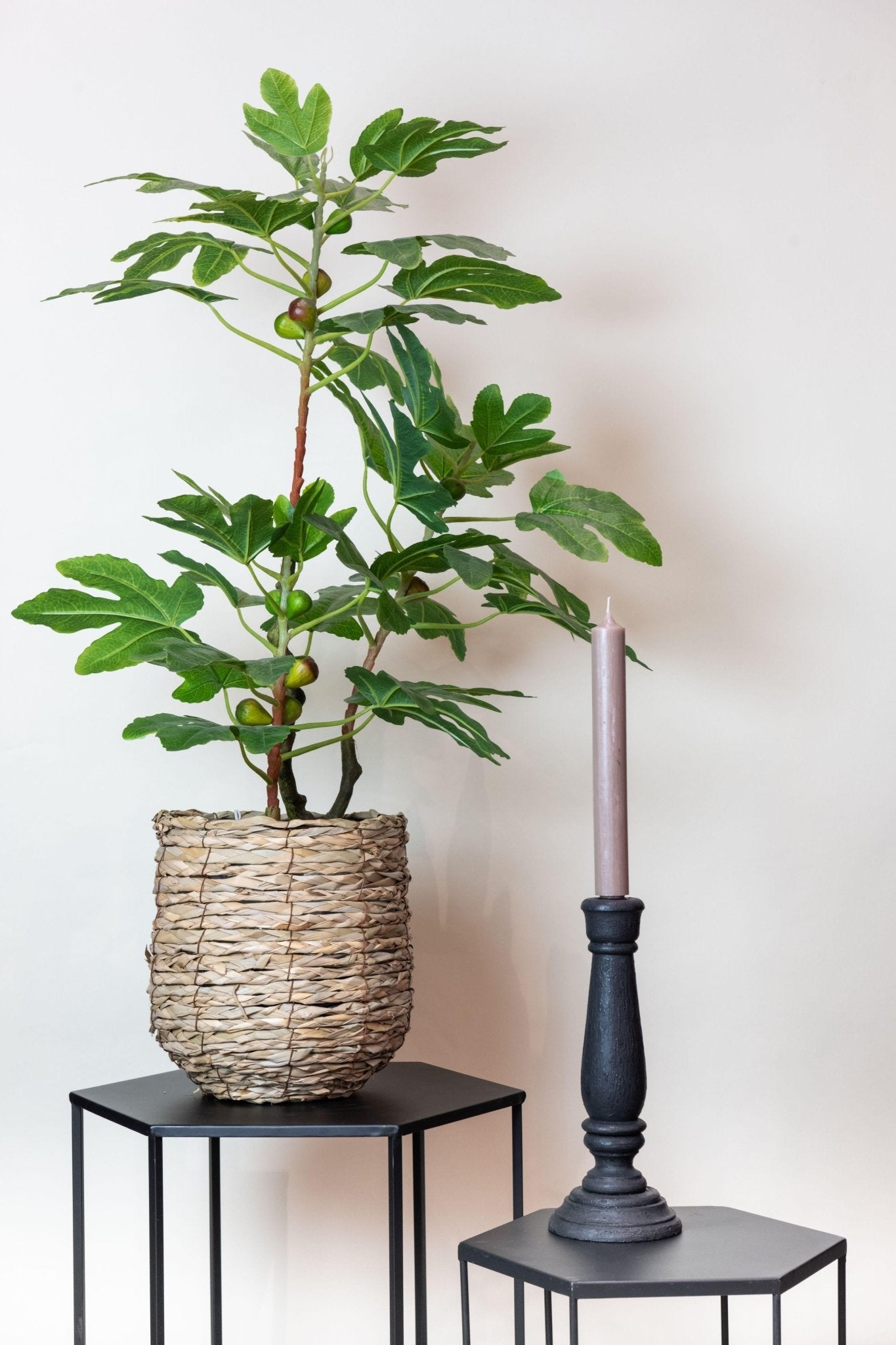 Kunstplant - Ficus Carica - Vijgenboom - 95 cm - Forestbloom