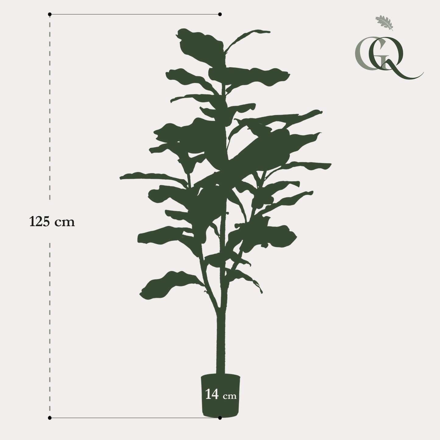 Kunstplant - Ficus Lyrata - Tabaksplant - 120 cm - Forestbloom