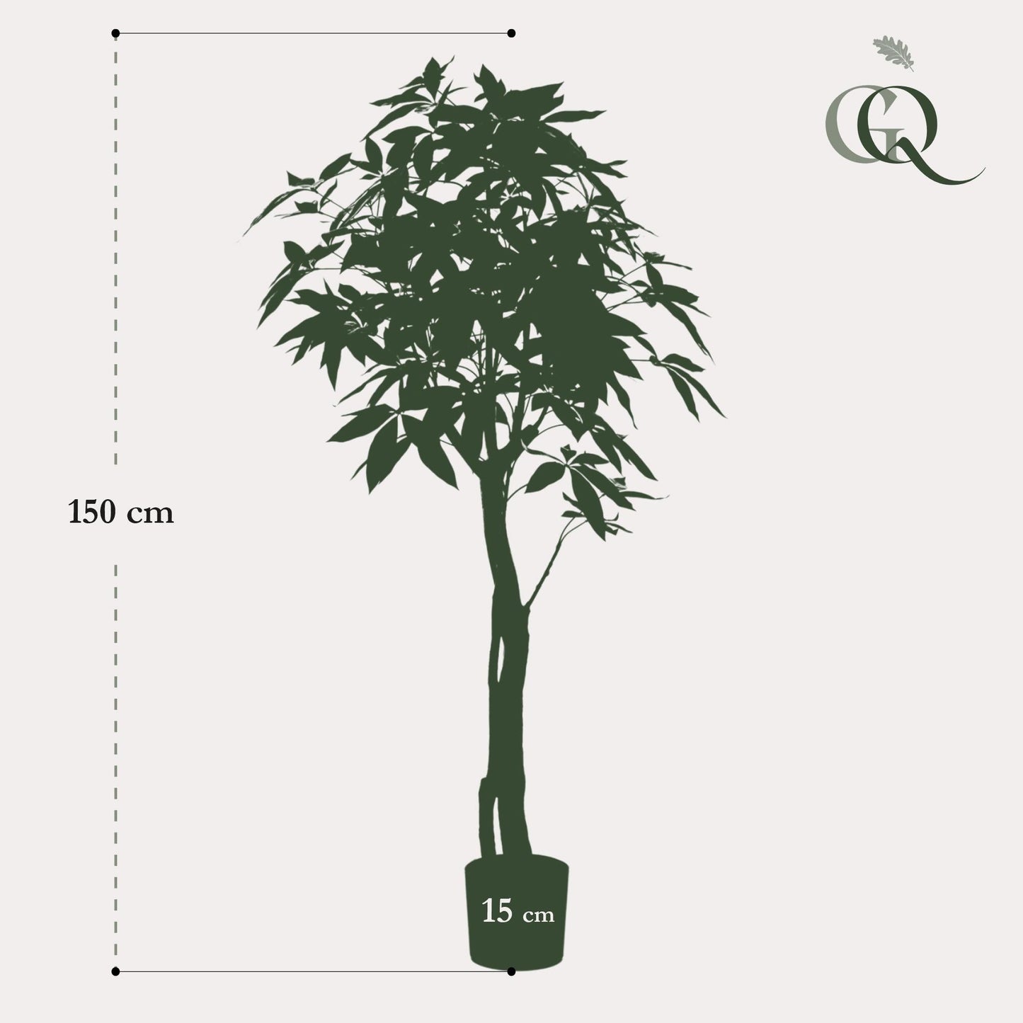 Kunstplant - Pachira Aquatica - Geldboom - 150 cm - Forestbloom