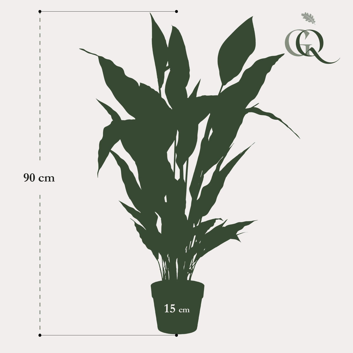 Kunstplant - Spathiphyllum - Lepelplant - 90 cm - Forestbloom