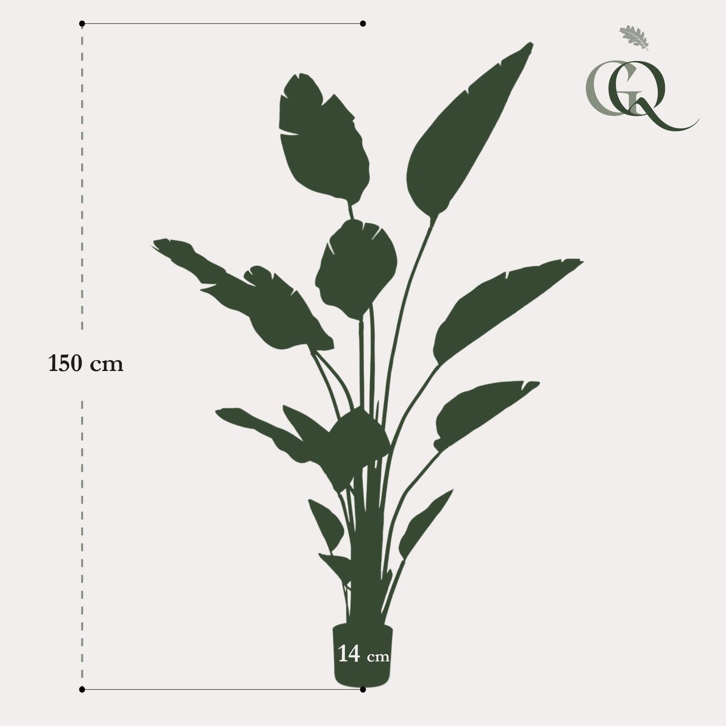 Kunstplant - Strelitzia Nicolai - Paradijsvogelbloem - 150 cm - Forestbloom