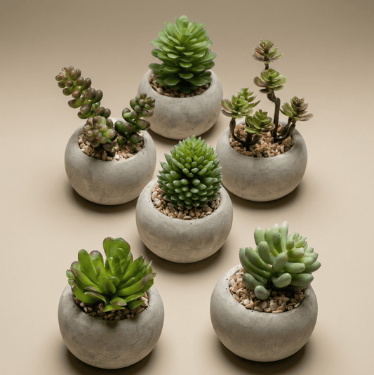 Succulenten set van 6 met pot - Forestbloom