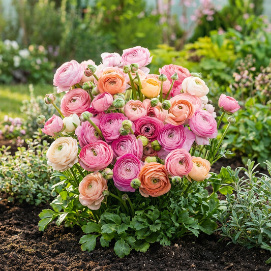 320x Ranunculus Pastel Mix - Pastelkleurige ranonkel - D - Zomerbloeier - Bolmaat 5/6 - Forestbloom