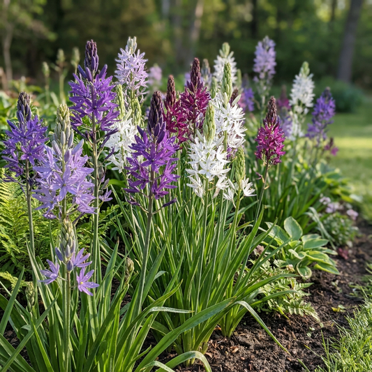 40x Camassia Leichtlinii Mix - Grote camas - Blauw en Wit - Zomerbloeier - Bolmaat 12/14 - Forestbloom