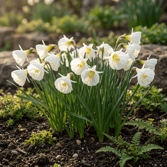 80x Narcissus White Petticoat - Witte petticoatnarcis - Wit - Voorjaarsbloeier - Bolmaat 6/8 - Forestbloom