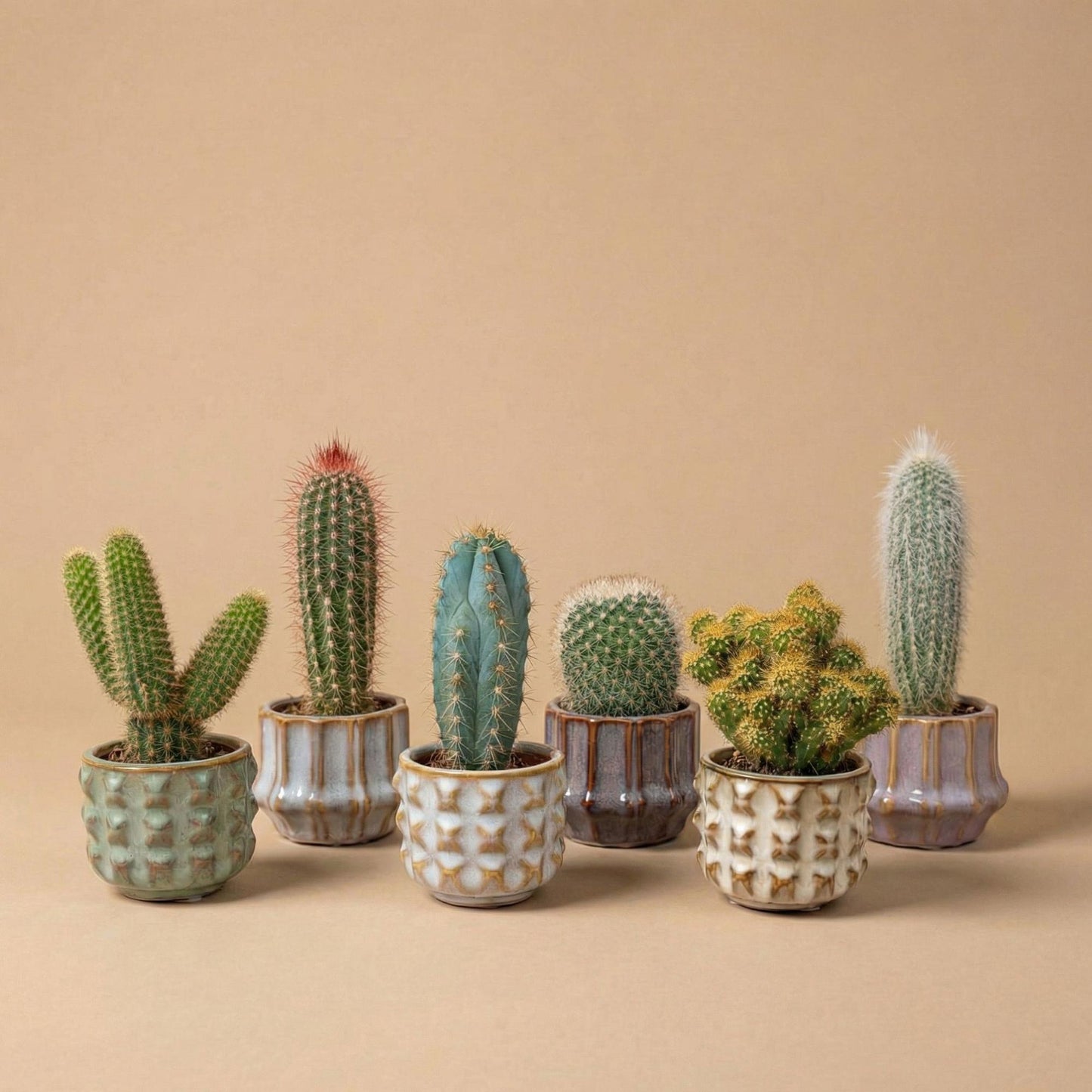 Cactus set of 6 with pot set San Juan