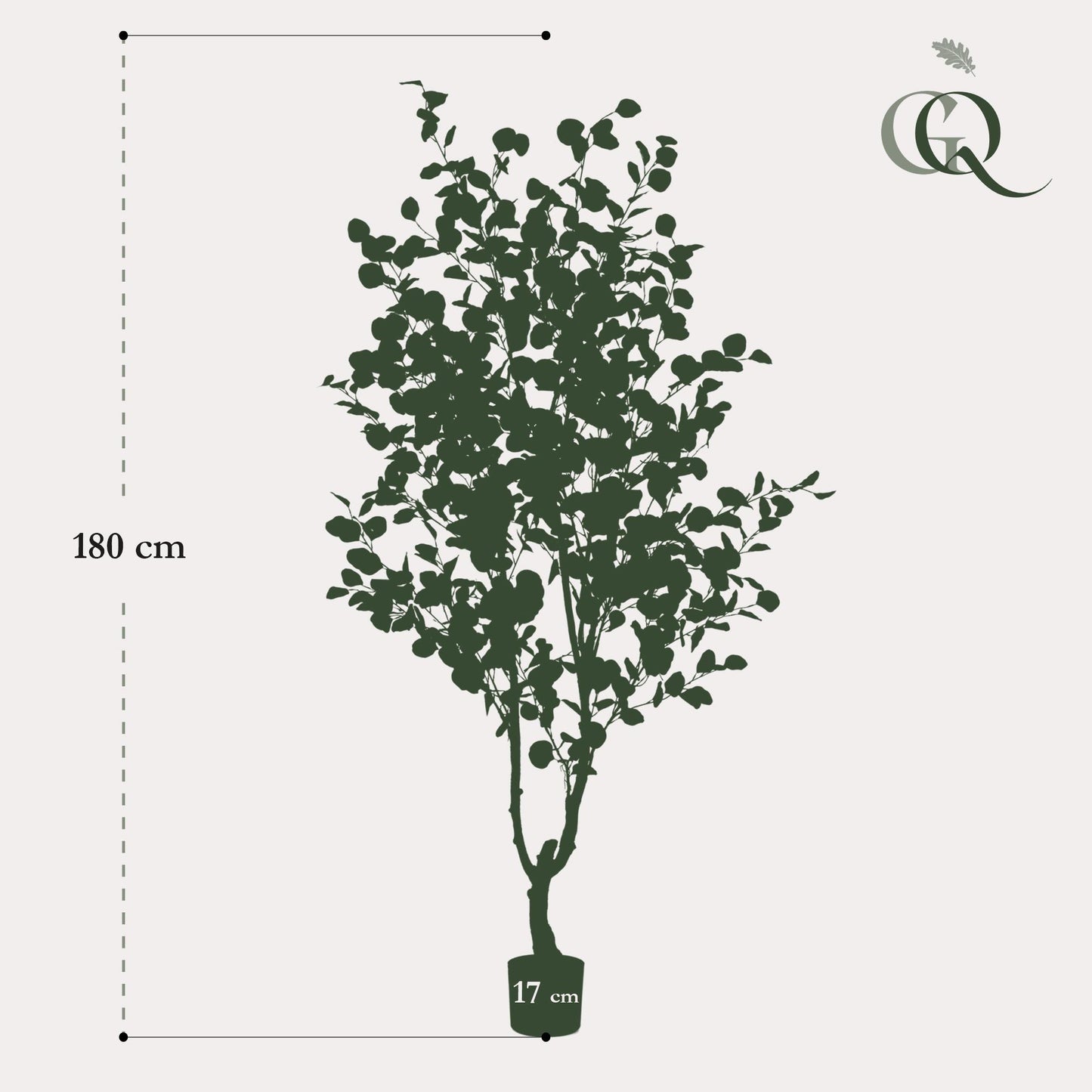 Kunstplant - Eucalyptus - Blauwe Gomboom  - 180 cm - Forest Plants