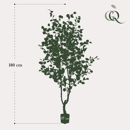 Kunstplant - Eucalyptus - Blauwe Gomboom  - 180 cm - Forest Plants