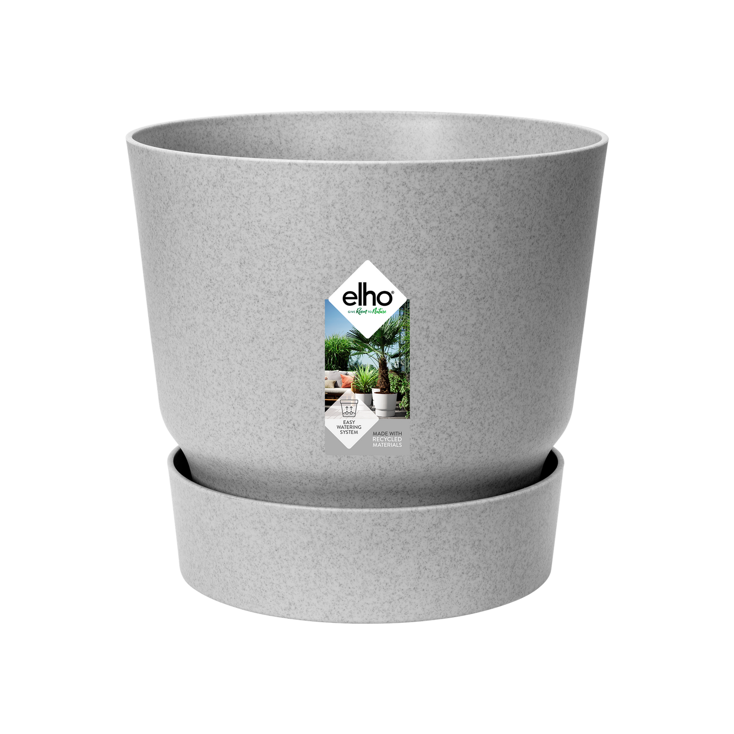 Elho Greenville Round pot, grey - D14 x H13