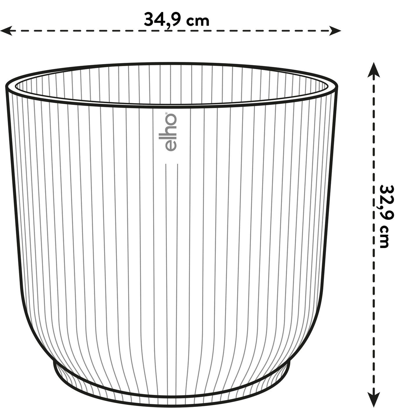 Pot elho Vibes Fold Round white - including wheels - D35 x H33