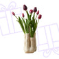 Tulip Set - Artificial Tulips with Multi-Spout Vase