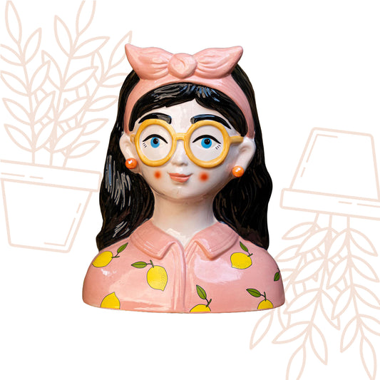 Vaas Vaas Lady 'Kylie' ↑ 27 cm + 10x real touch Tulpen Geel (yellow)
