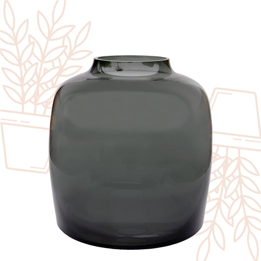 Vaas glas - M - H25 W25 - Bartica - Grey