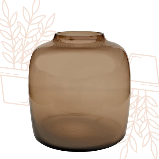 Vaas glas - M - H25 W25 - Bartica - Taupe