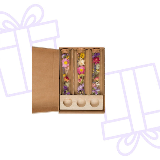 Droogbloemen - Message in a Box Large - set van 3 - 8 stuks - Forestbloom