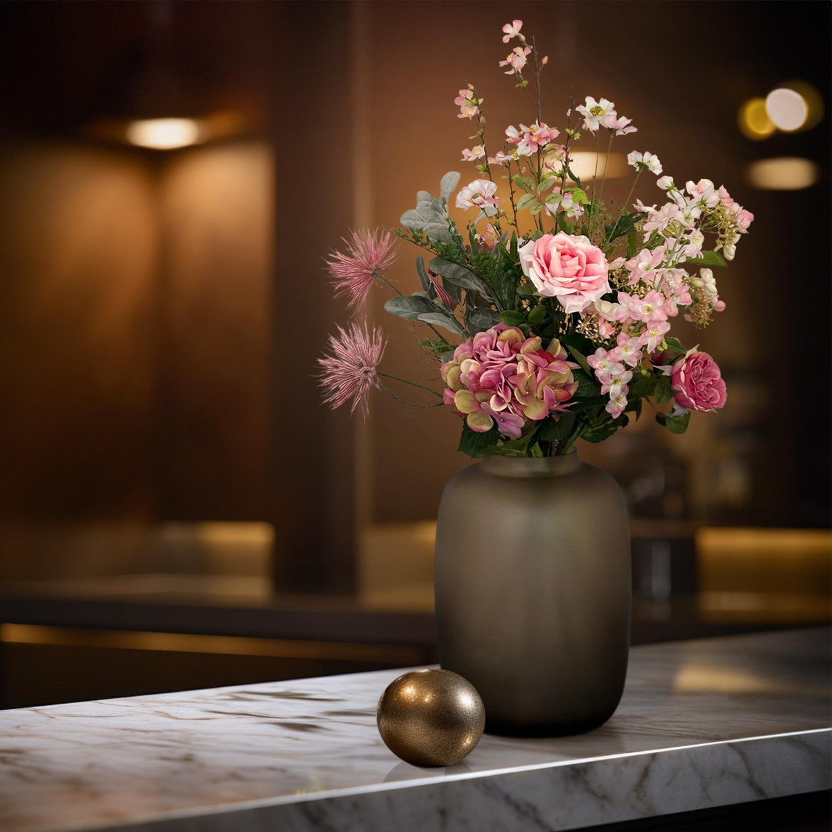 Kunstbloemen - Boeket L - Pretty Pink - 89 cm - Forestbloom