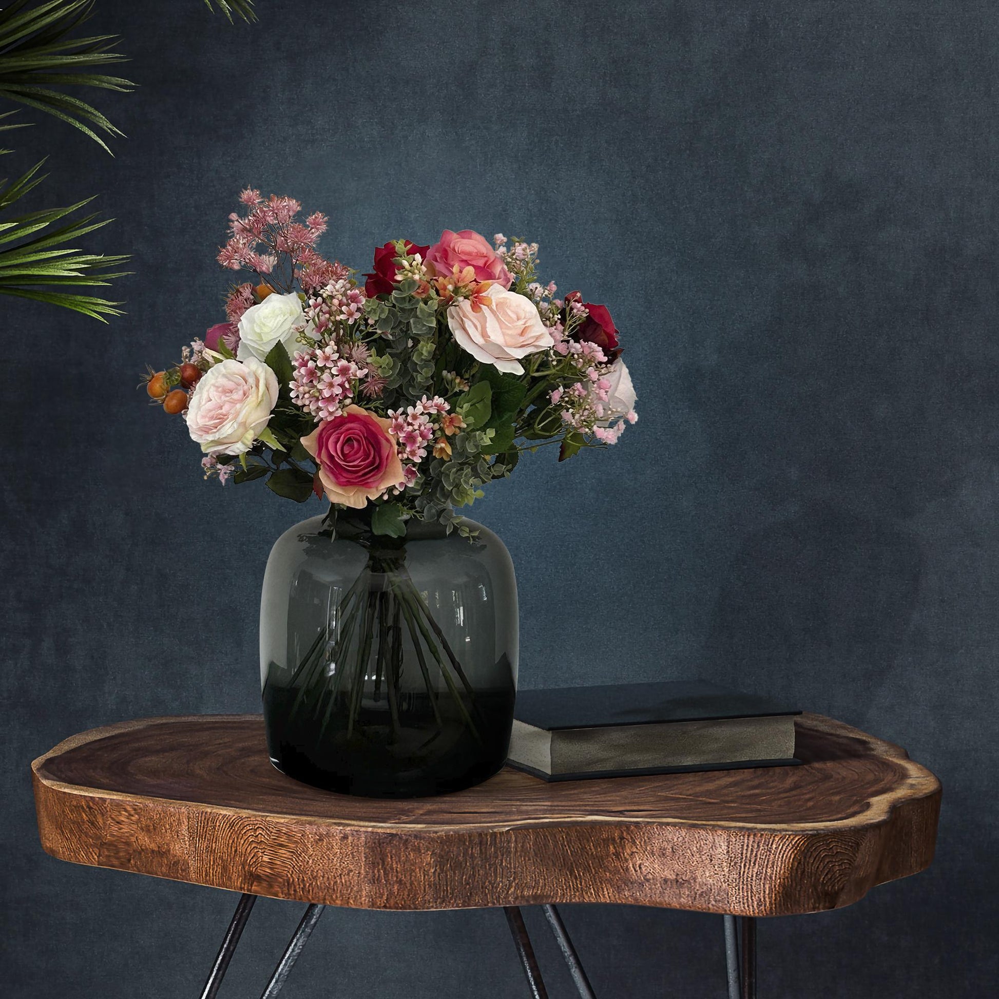 Kunstbloemen - Boeket M - Flame Roses - 45 cm - Forestbloom