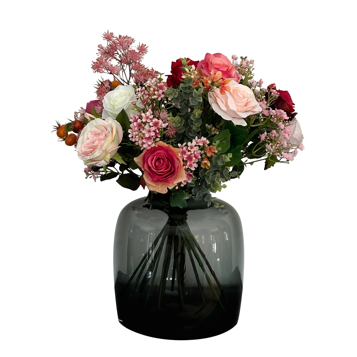 Kunstbloemen - Boeket M - Flame Roses - 45 cm - Forestbloom