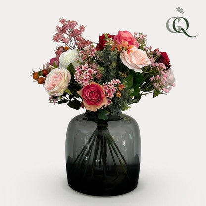 Kunstbloemen - Boeket M - Flame Roses - 45 cm - Forestbloom