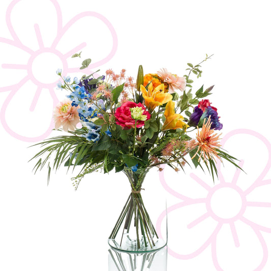 Kunstbloemen - Boeket M - Pretty Powerful - 67 cm - Forestbloom