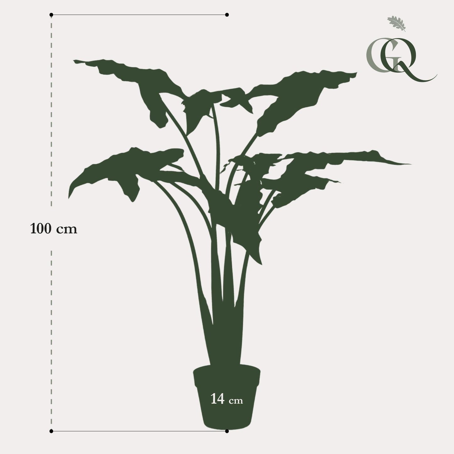 Kunstplant - Alocasia Frydek - Olifantsoor - 120 cm - Forestbloom