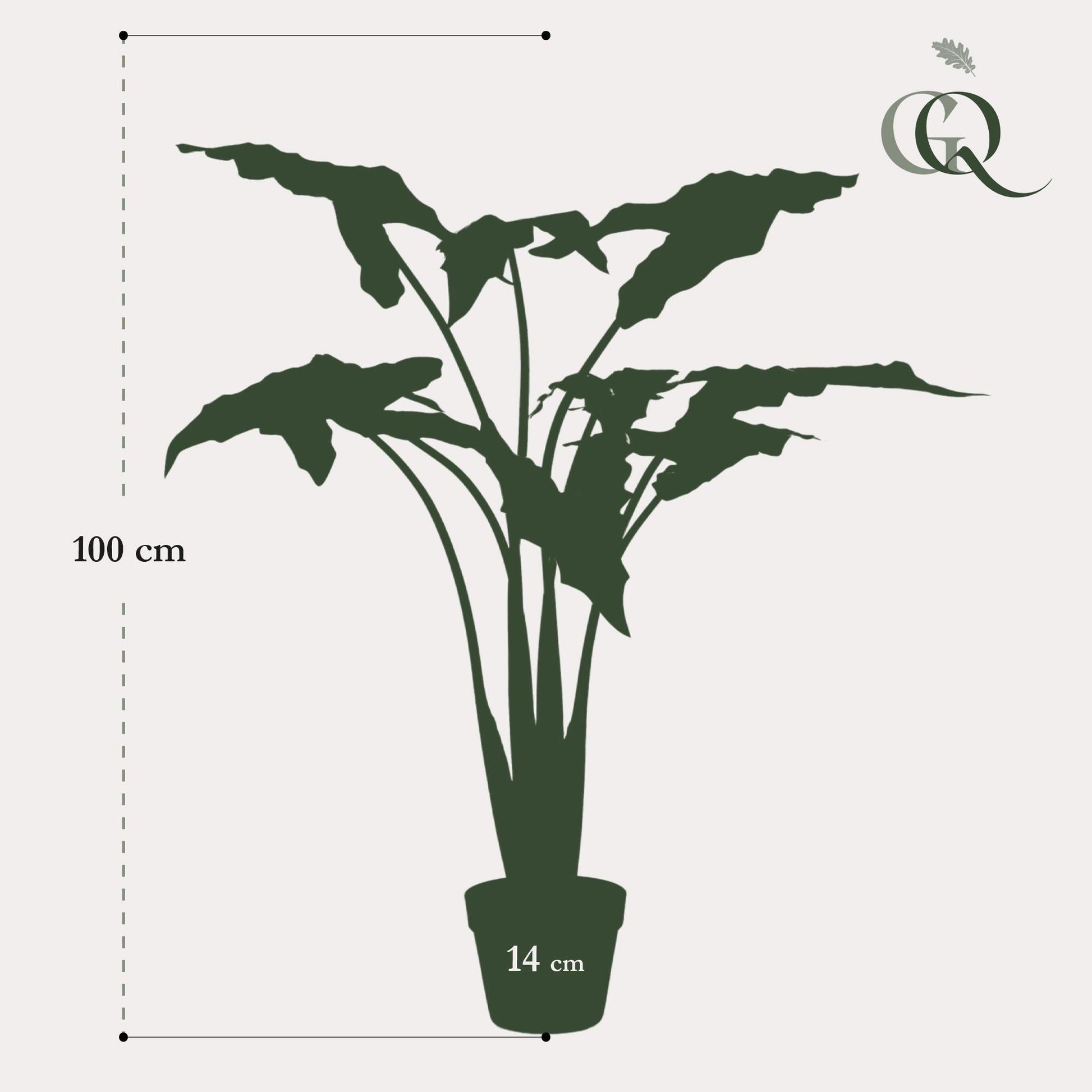 Kunstplant - Alocasia Frydek - Olifantsoor - 120 cm - Forestbloom