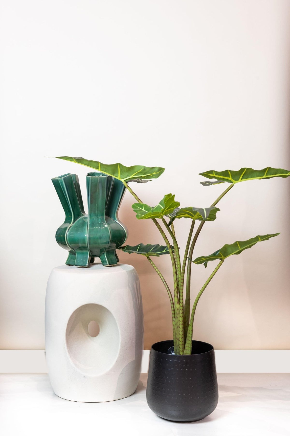 Kunstplant - Alocasia Frydek - Olifantsoor - 80 cm - Forestbloom