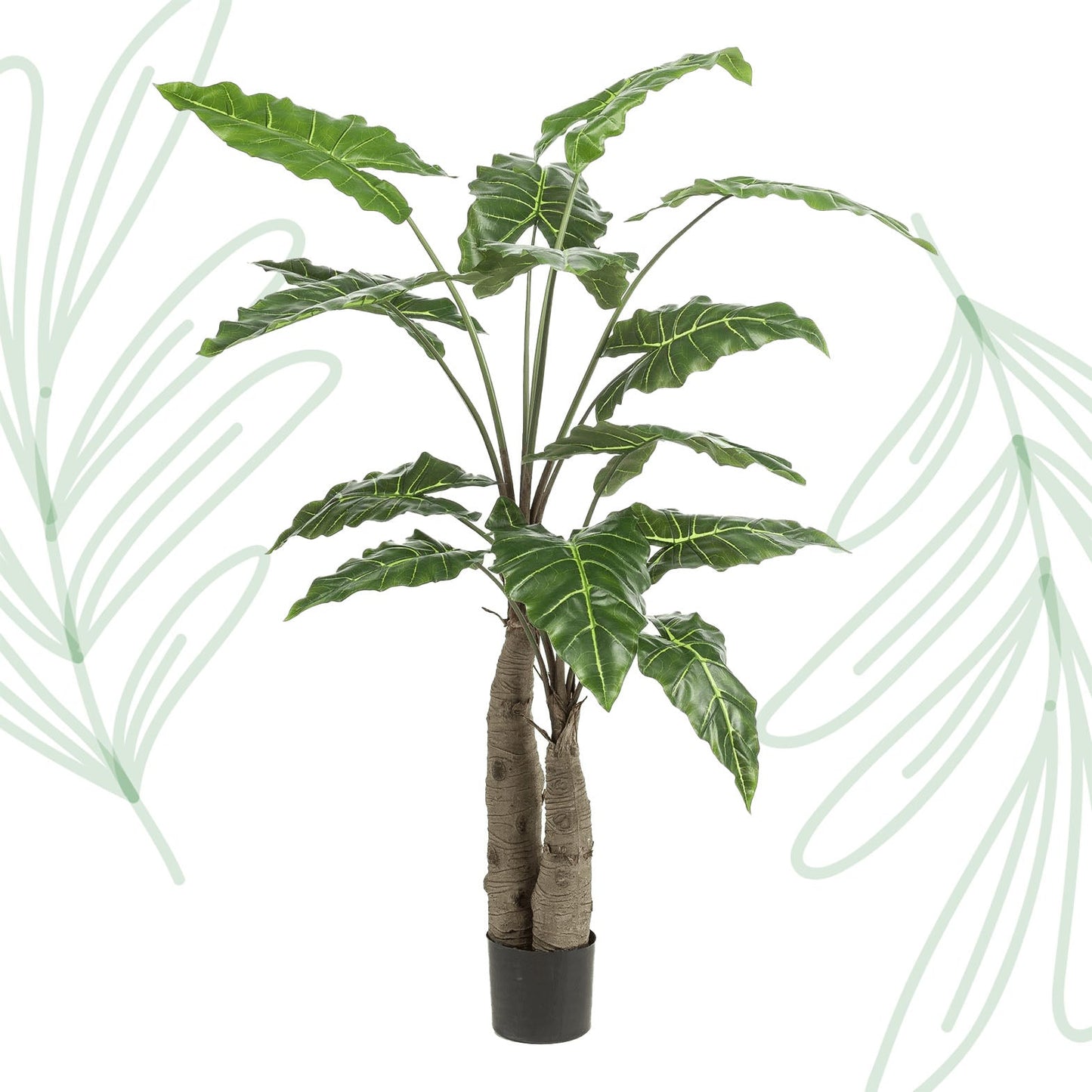 Kunstplant - Alocasia - Olifantsoor - 150 cm - Forestbloom