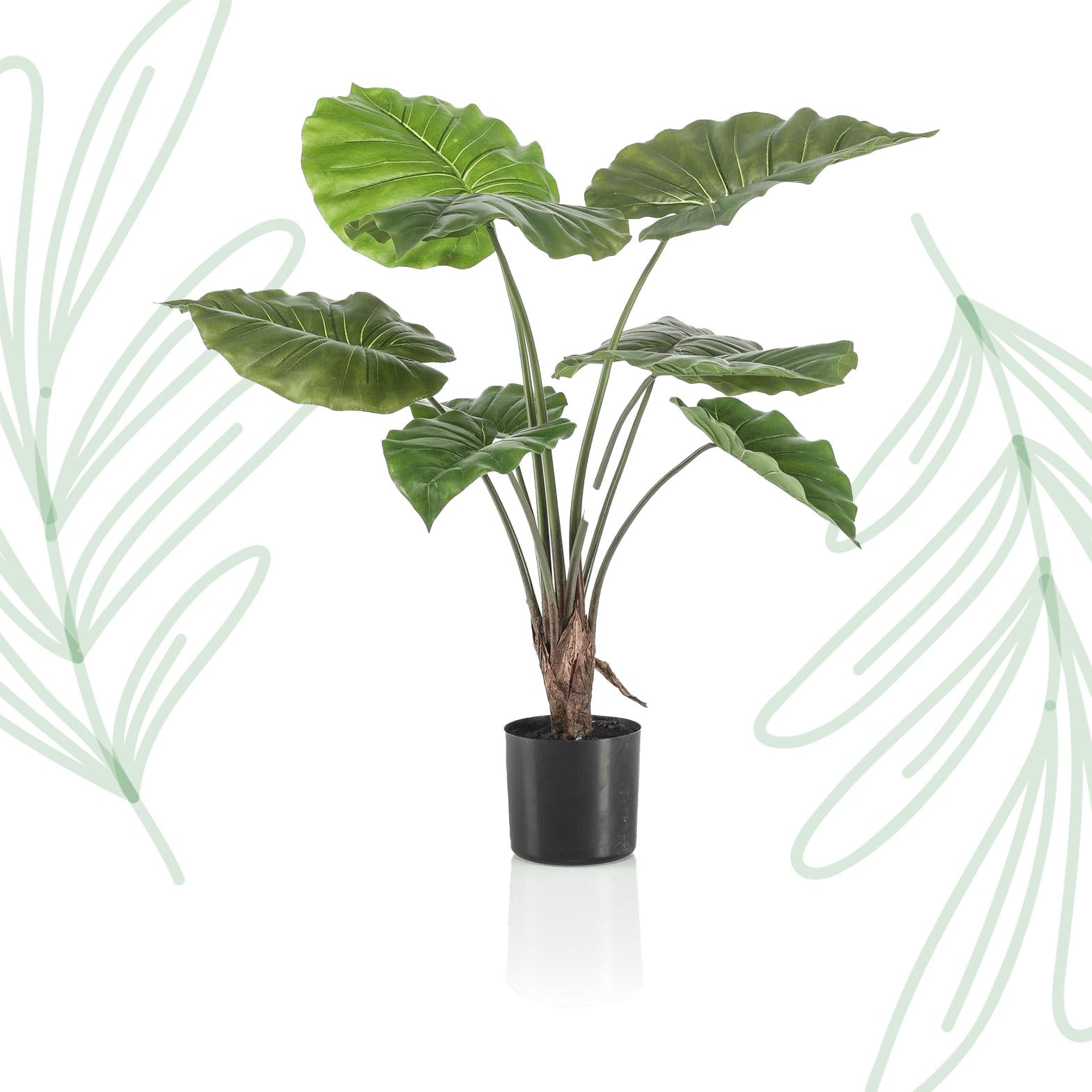 Kunstplant - Alocasia - Olifantsoor - 70 cm - Forestbloom
