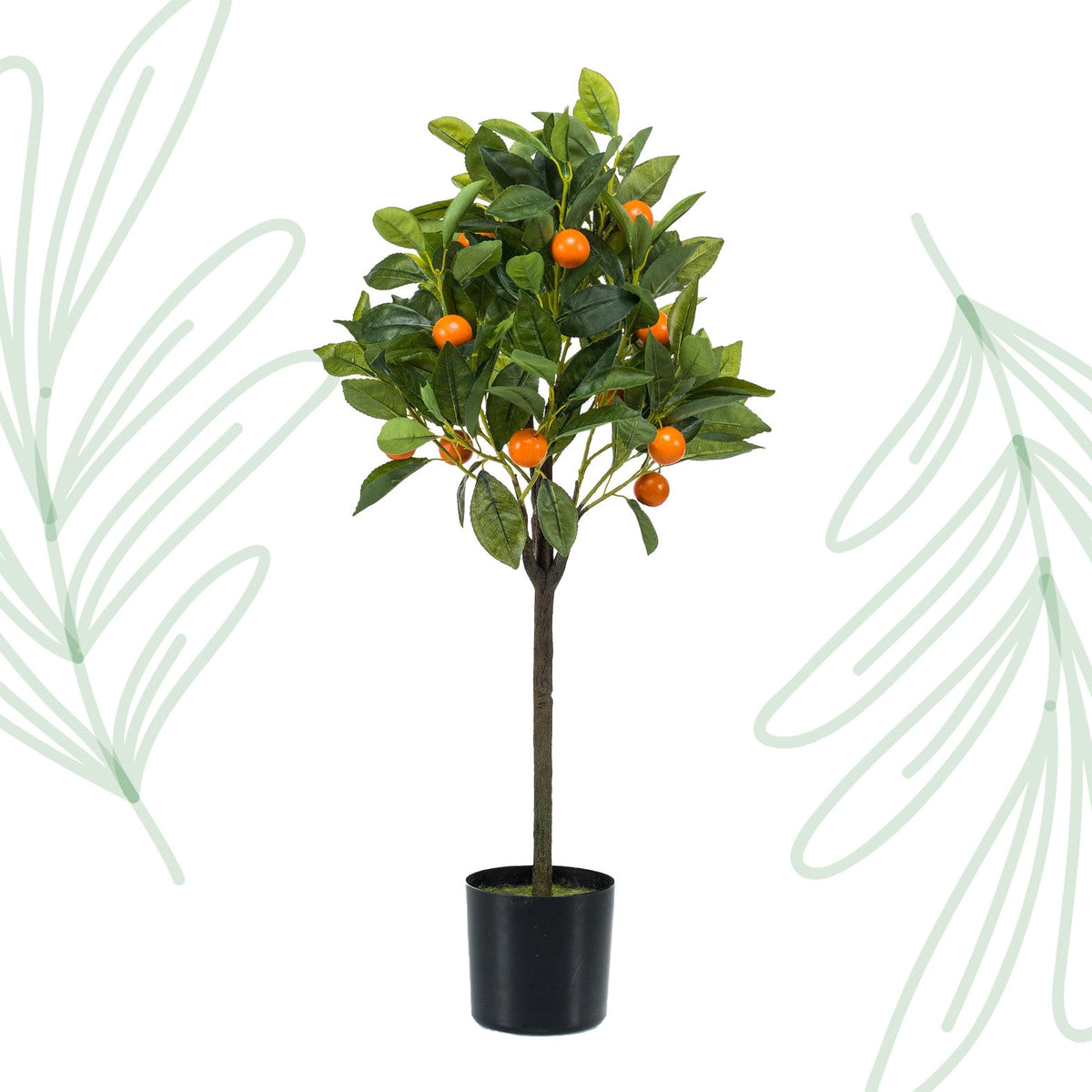 Kunstplant - Citrus Sinensis - Sinaasappelboom - 75 cm - Forestbloom