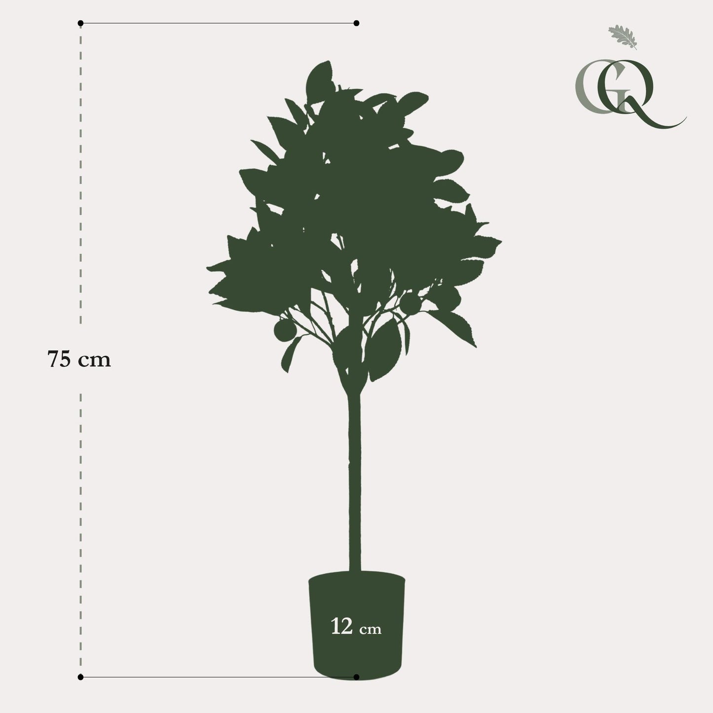Kunstplant - Citrus Sinensis - Sinaasappelboom - 75 cm - Forestbloom