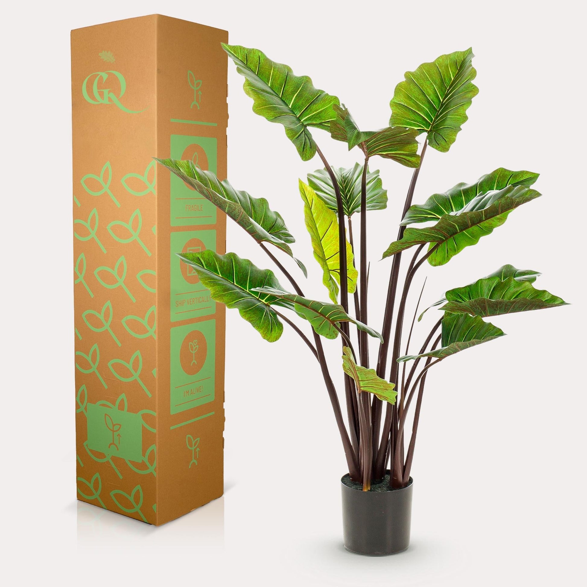 Kunstplant - Colocasia Pink China - Olifantsoor - 130 cm - Forestbloom