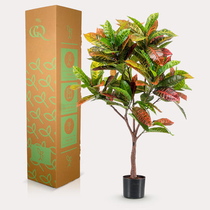 Kunstplant - Croton Codiaeum - Wonderstruik - 120 cm - Forestbloom
