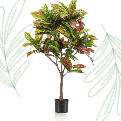 Kunstplant - Croton Codiaeum - Wonderstruik - 120 cm - Forestbloom