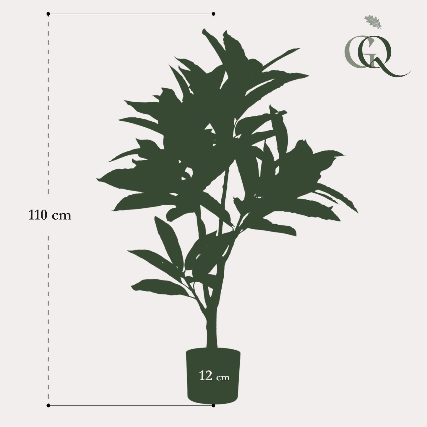 Kunstplant - Croton Codiaeum - Wonderstruik - 95 cm - Forestbloom