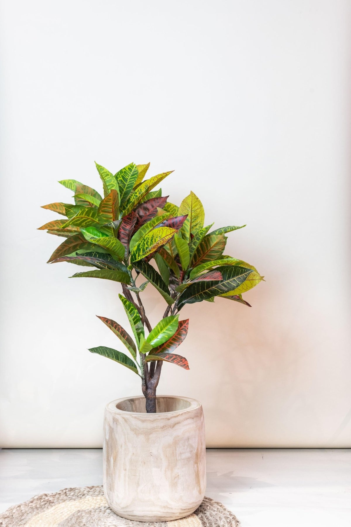 Kunstplant - Croton Codiaeum - Wonderstruik - 95 cm - Forestbloom
