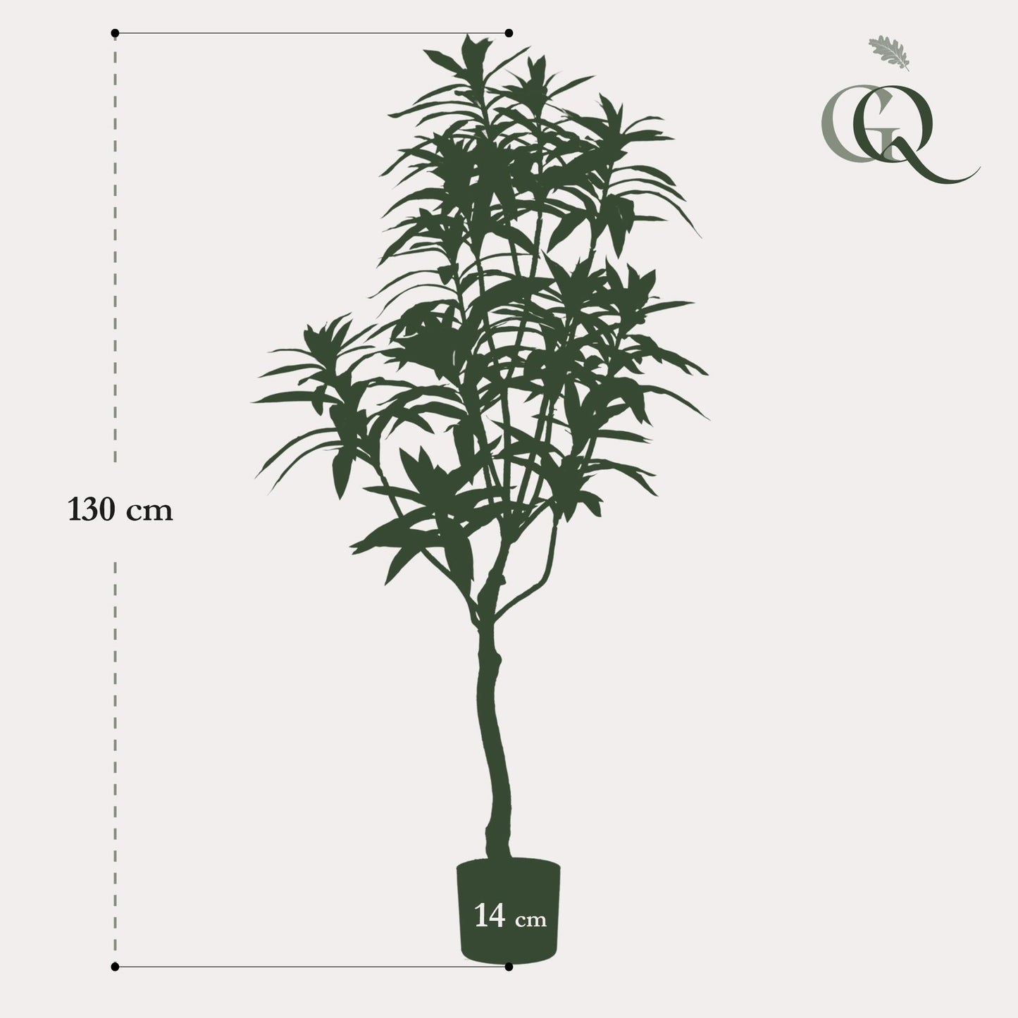 Kunstplant - Dracaena - Drakenboom - 130 cm - Forestbloom