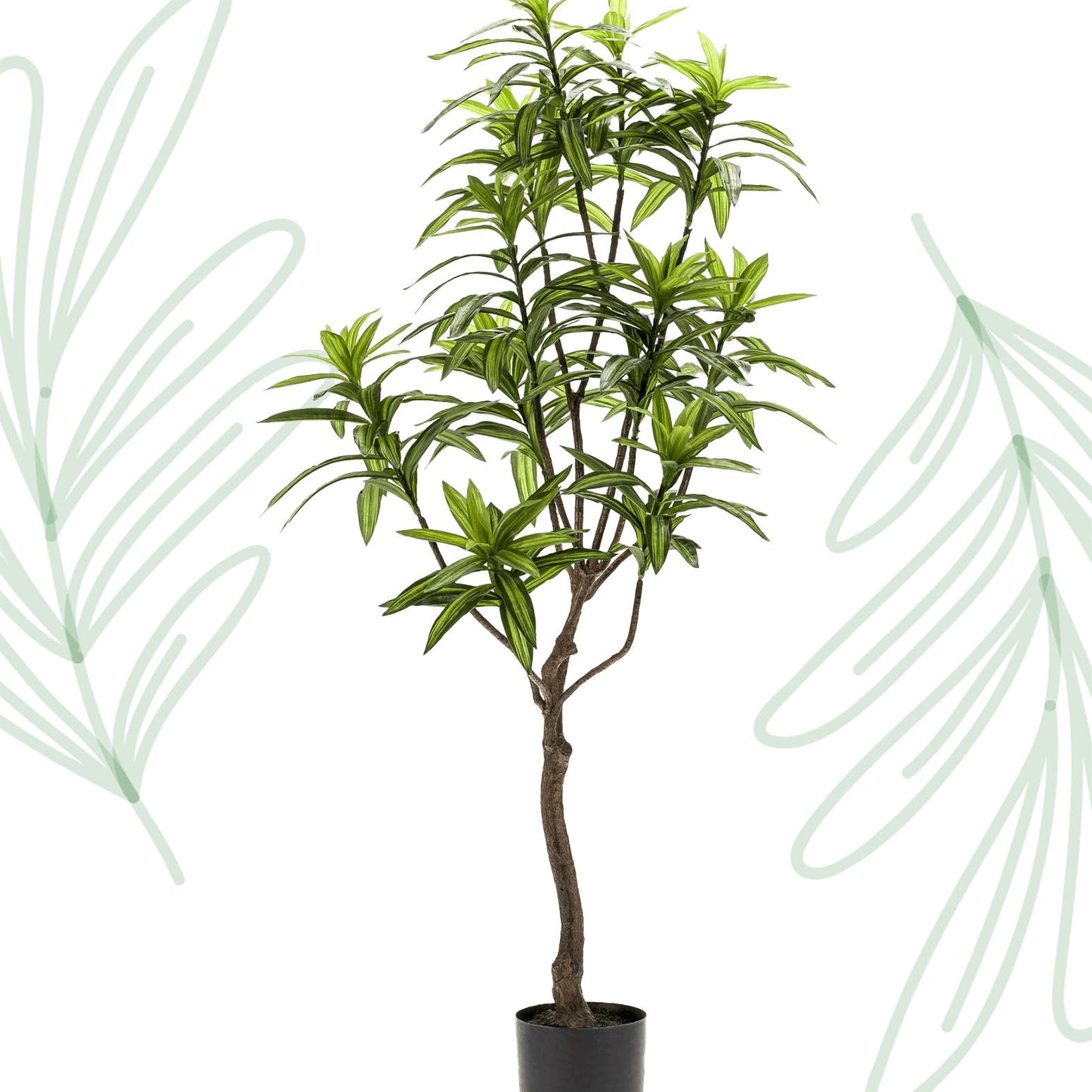 Kunstplant - Dracaena - Drakenboom - 130 cm - Forestbloom