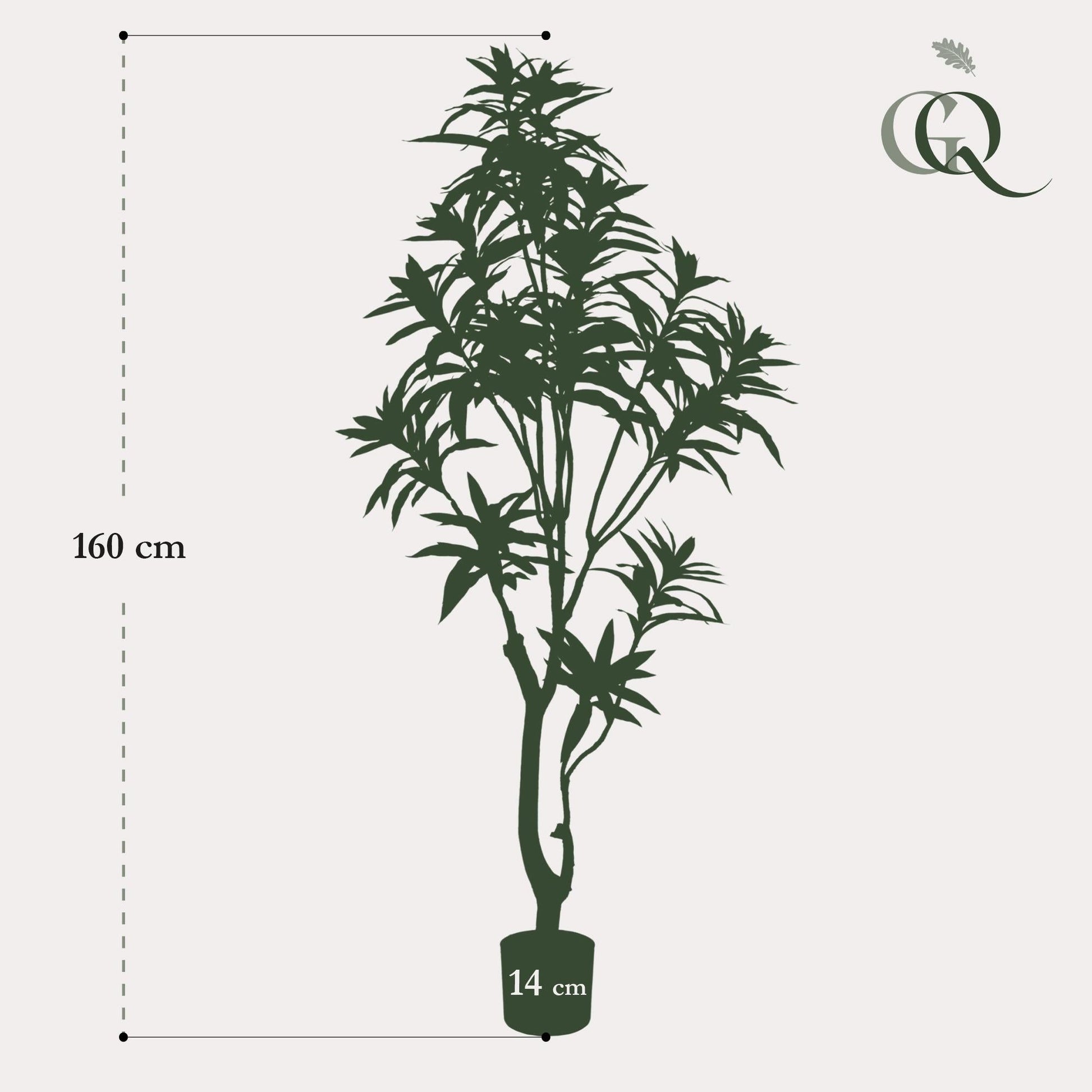 Kunstplant - Dracaena - Drakenboom - 155 cm - Forestbloom