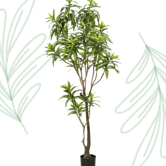Kunstplant - Dracaena - Drakenboom - 190 cm - Forestbloom