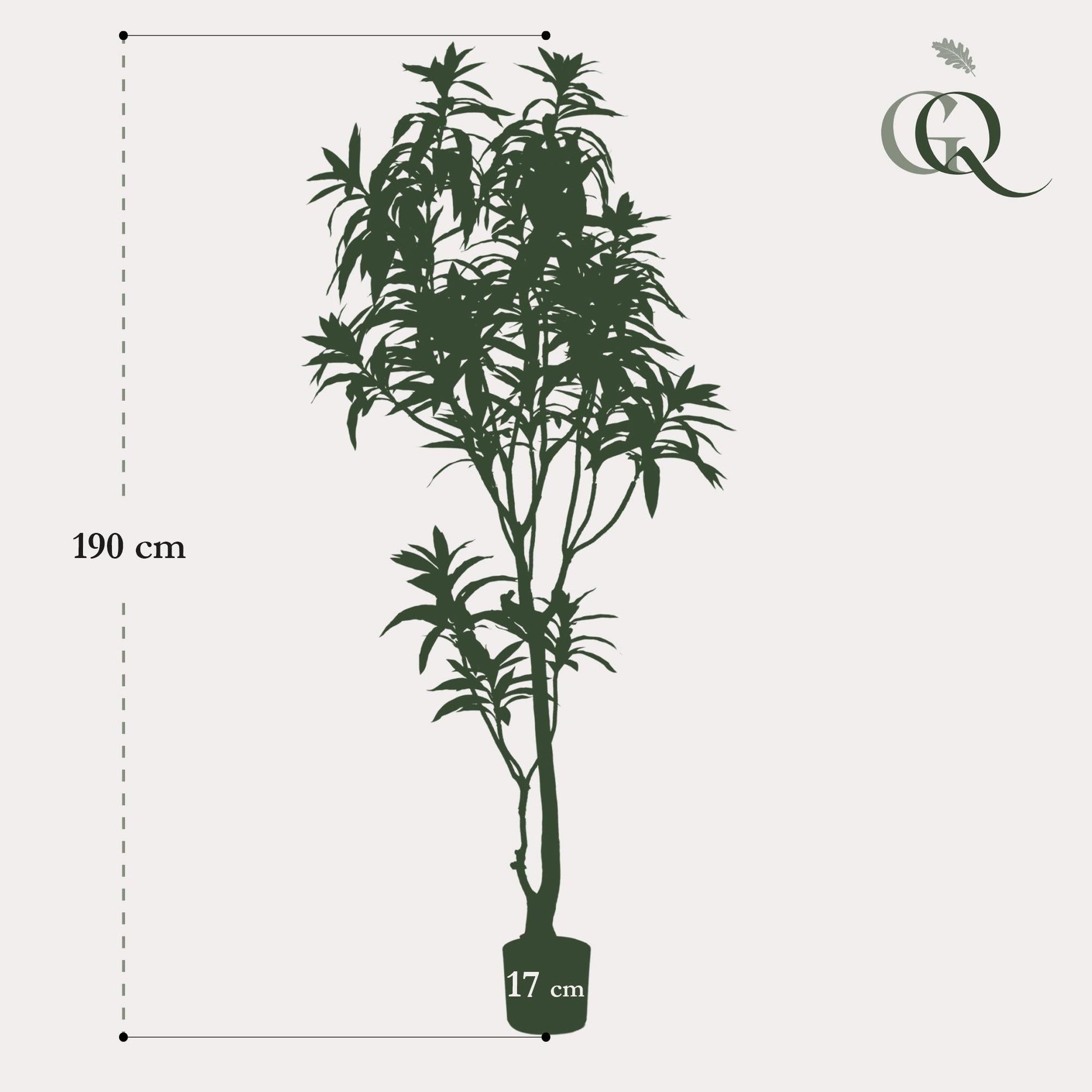 Kunstplant - Dracaena - Drakenboom - 190 cm - Forestbloom