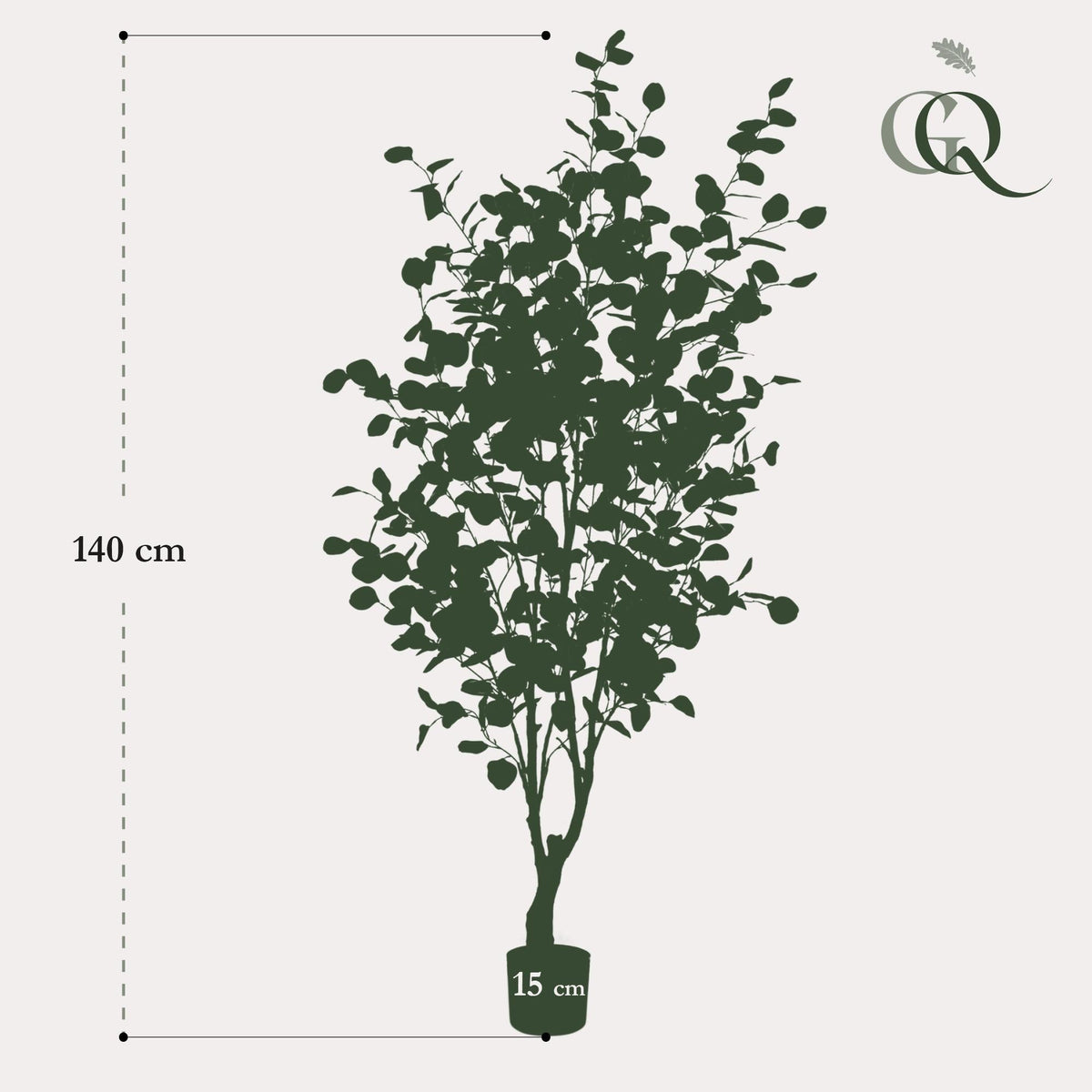 Kunstplant - Eucalyptus - Blauwe Gomboom - 140 cm - Forestbloom