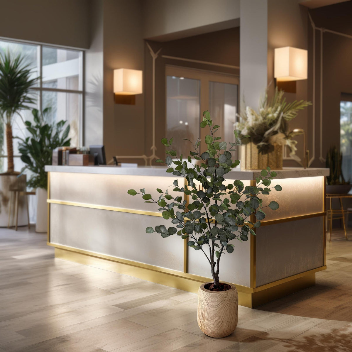 Kunstplant - Eucalyptus - Blauwe Gomboom - 140 cm - Forestbloom