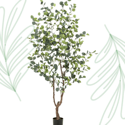 Kunstplant - Eucalyptus - Blauwe Gomboom - 180 cm - Forestbloom