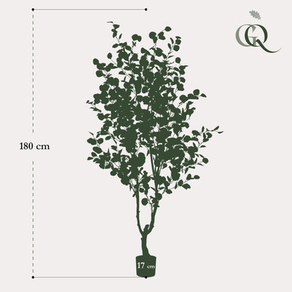 Kunstplant - Eucalyptus - Blauwe Gomboom - 180 cm - Forestbloom