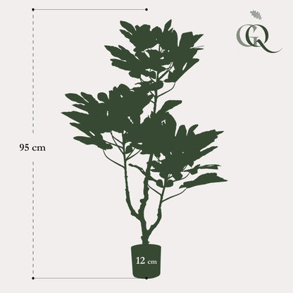 Kunstplant - Ficus Carica - Vijgenboom - 95 cm - Forestbloom