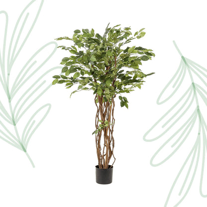 kunstplant - Ficus liana - Vioolbladplant - 140 cm - Forestbloom