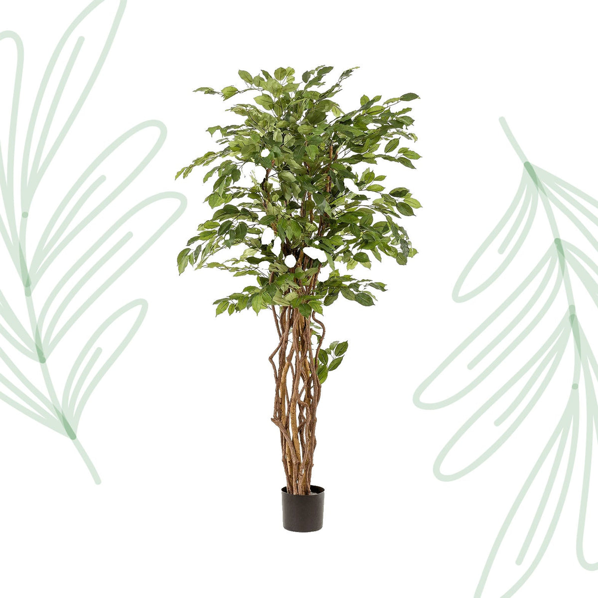 Kunstplant - Ficus liana - Vioolbladplant - 170 cm - Forestbloom